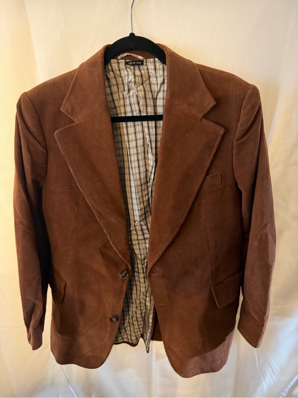 Vintage-Inspired Brown Corduroy Blazer - Men Made in Italy
